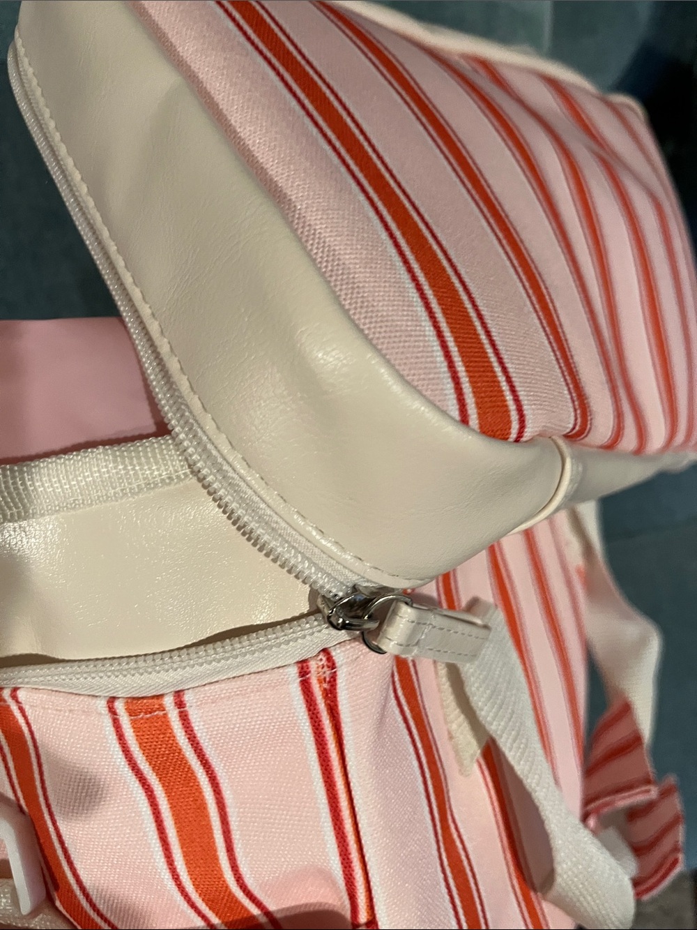 Pink and Red Striped Insulated Food Storage Tote - Picture 8 of 16